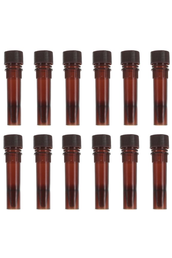 20-Pack Lightweight Brown Plastic Sampling Tubes Caps for Laboratory Experiment Storage and Handling