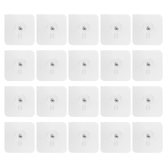 FOMIYES 20Pcs Wall Hanging Hooks Transparent Self Adhesive Stickers for Ceramic Glass Surfaces