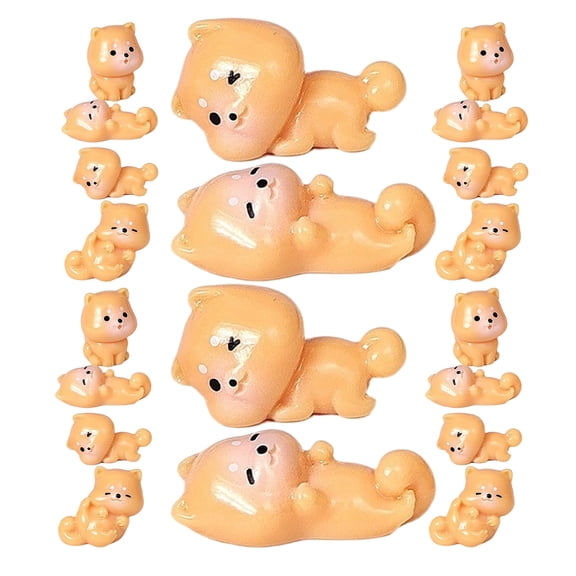 FOMIYES Adorable Orange Plastic Dog Figurines for Micro Landscape DIY Fun