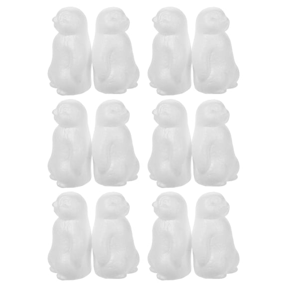 Raindrops 20 Pieces White Unfinished Foam Penguin Sculptures for Craft, Painting, Modeling, and Art Projects