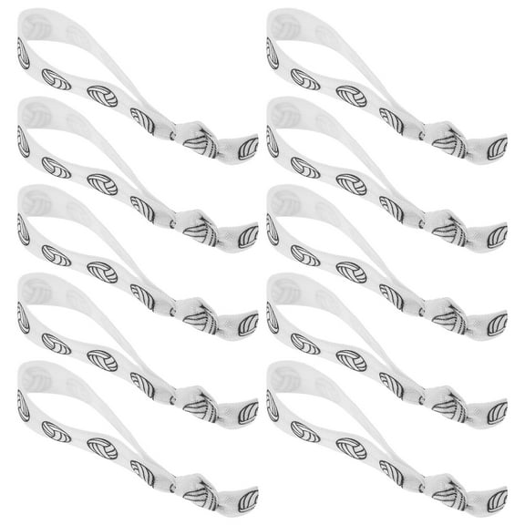 Raindrops 20Pcs White Volleyball Hair Bands Elastic Hair Ties for Sports Durable and Comfortable