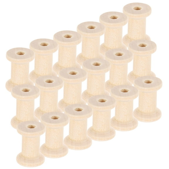 Raindrops 20Pcs Wood Spools for Handicrafts and Model Making Portable Yarn Spools