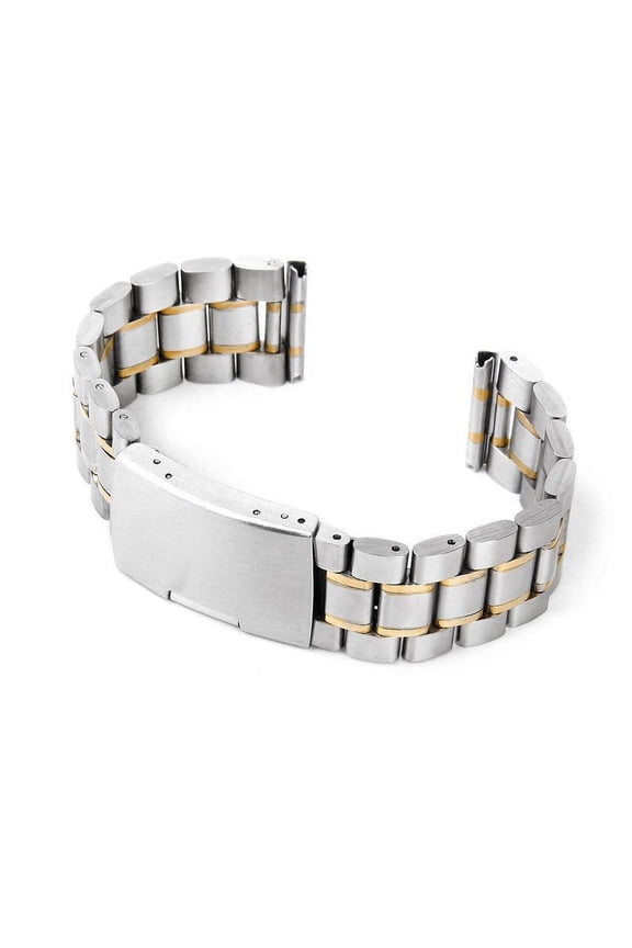 4-Pack 20mm Stainless Steel Watch Bands with Links and Secure Clasp for Men and Women