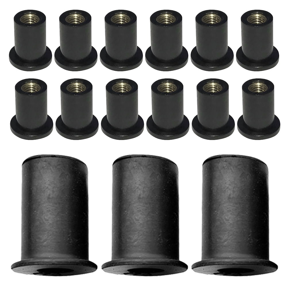 Raindrops 20pcs 5 mm   Rubber Well Nuts with Brass Inserts Universal Windshield Nuts for Motorcycle Fairing and Windscreen Bolts Durable and Easy to Install