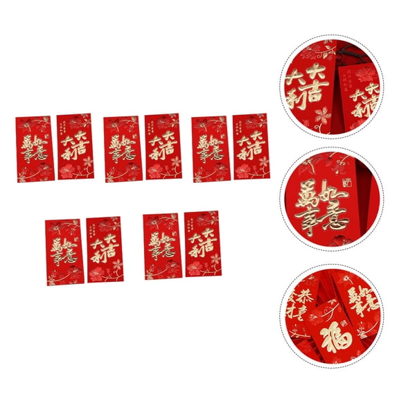 Raindrops Festive Red Envelopes for New Year and Wedding Chic Design 20Pcs