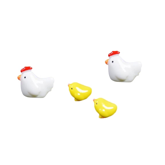 Raindrops 20pcs DIY Hen Nest Egg Chicken Adornment Micro Landscape Ornament Resin Craft Decor (6pcs White Eggs, 6pcs Chicken, 4pcs Nest, 4pcs )