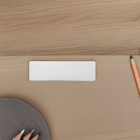 Raindrops 20pcs Diy Badge Blanks Stainless Steel Rectangular Blank Smooth Edges For Name Tags Engraving Sublimation Office Id Badges And More