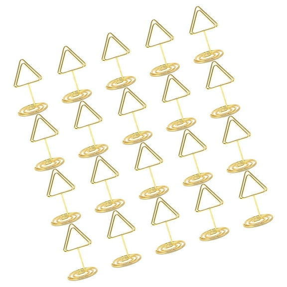 Raindrops 20pcs Elegant Gold Triangle Place Card Holders Table Centerpieces Memo Table Number Holders Place Card Holders Wedding Reception Holder Party Buffet Food Signs