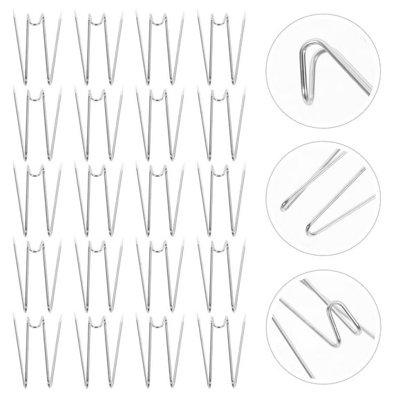 Raindrops 20pcs Fabric Panel Wall Wire Hooks for Organizing Lightweight Objects Silver