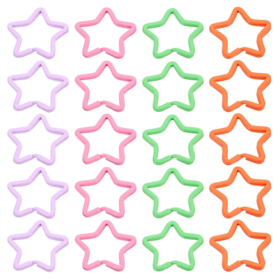 FOMIYES 20-Pack Colorful Metal Star Keychains, Vibrant Assorted Colors for Keys, Bags, and Decorative Accessories