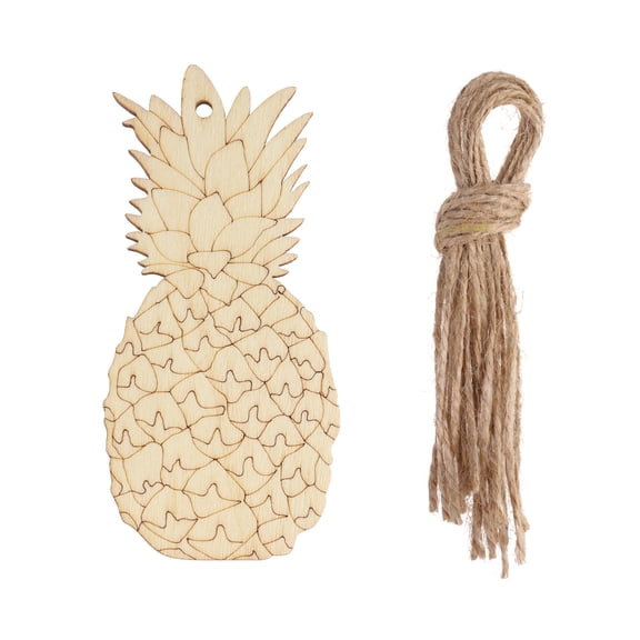 Raindrops 20pcs Khaki Creative Wooden DIY Painting Slices for Decoration with Pineapple Design