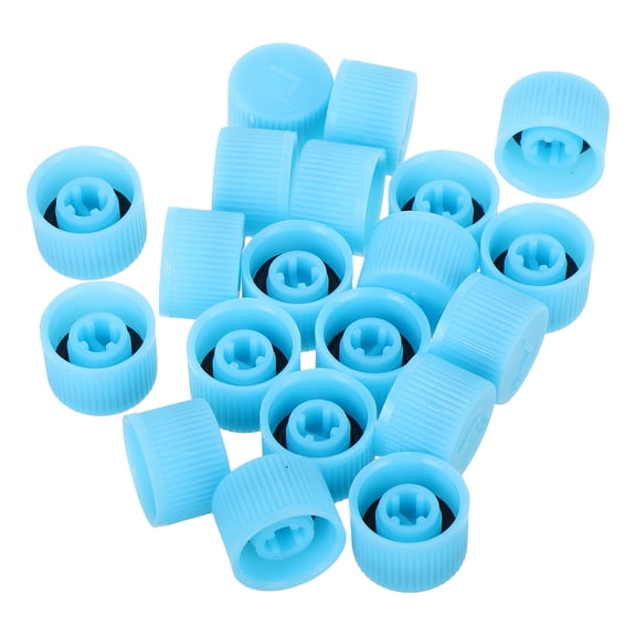 Raindrops 20pcs Leakproof Car Valve Caps Blue Low Pressure Air Conditioning Port Caps Replacement Charging Caps Automotive Valve Covers
