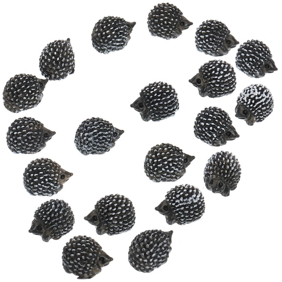 Raindrops 20pcs Cute Figurines Mini Hedgehog Figurines Grey for Yard and Garden