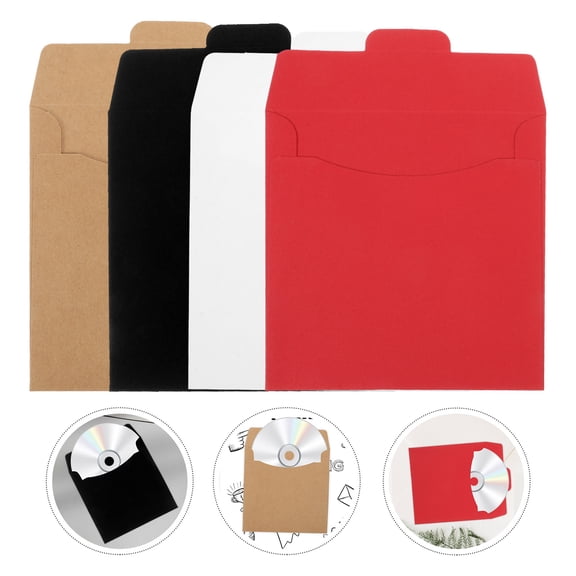 Raindrops Assorted Color Paper Sleeves for CD DVD Discs, Multipurpose Protective Covers for Disc Storage, Craft, and Organization