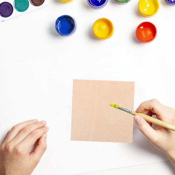 Raindrops 20Pcs Unfinished Basswood Rectangle Wood Pieces for Crafts and Decorative Painting