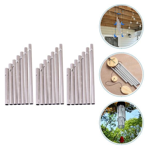 Raindrops 21 PCS Wind Chime Tubes Large Lightweight Pipes Chimes The Child Silver
