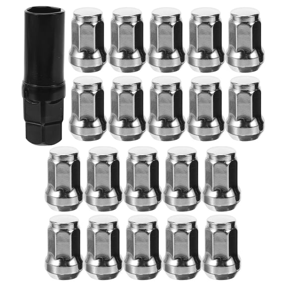 Raindrops 21 Pcs Car Hub Screws Tire Accessories Wheel Lug Covers Nut Caps Silver