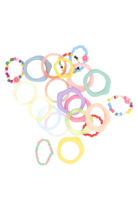 21 Pcs Rings Stackable for Women Colorful Resin Chic Exquisite