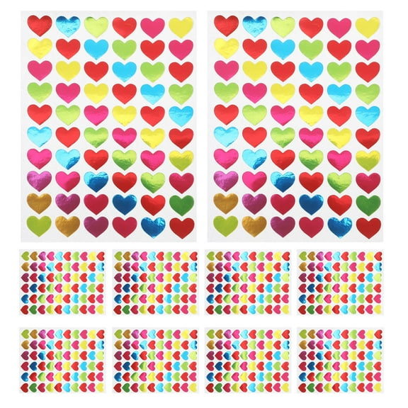 Raindrops 2100-Piece Multicolor Heart Reward Stickers for Classroom and Office Decoration