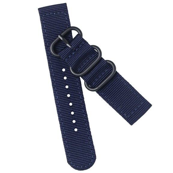 Raindrops  22 Mm Nylon Strap Black Buckle Watch Navy Blue Man