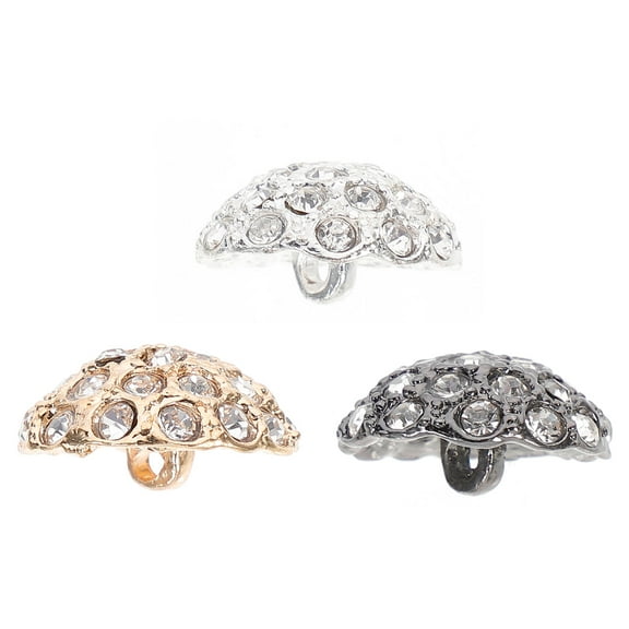 FOMIYES 3Pcs Crystal Buttons for Coat Sweater Clothes Embellishment with Easy Sewing Use