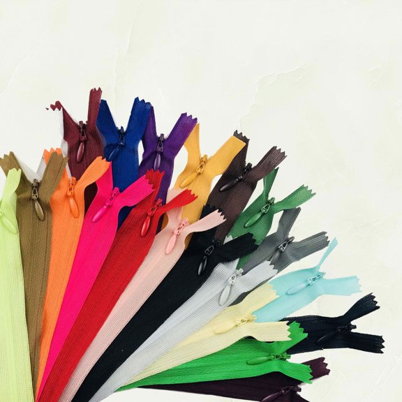 FOMIYES 23Pcs DIY Nylon Zip Assorted Colors Durable Zinc Alloy Pull for Sewing and Craft Projects