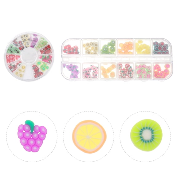 Raindrops 24 Boxes Nail Slice Decorations Art Decals Fruit Slices