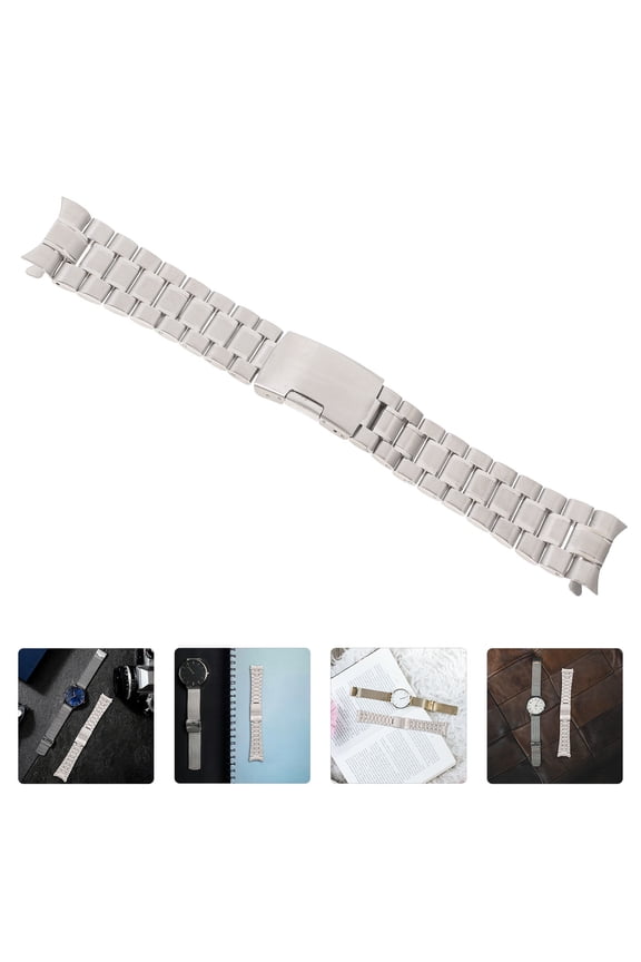 Mm Stainless Steel Strap Classic Watch Band Solid Links