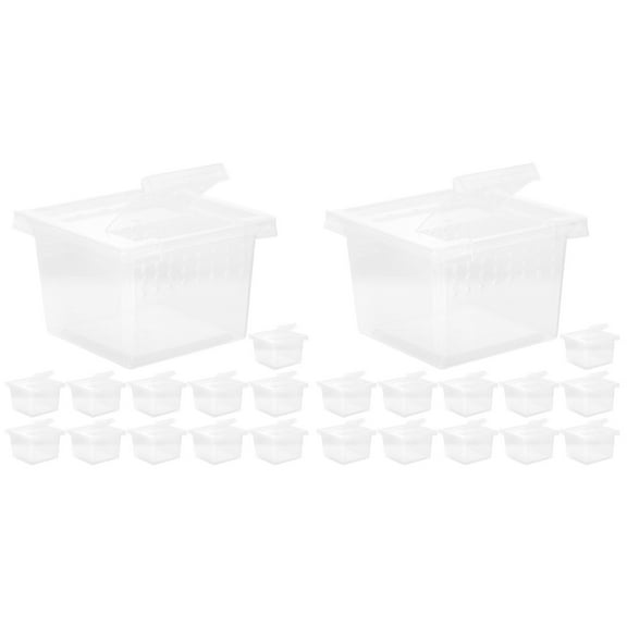 Raindrops 24 Pcs Clear Crickets Keeper Transparent Snake Cage Household Reptile Box Reptile Supply