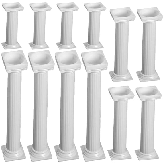 Raindrops Cake Structure Support 24Pcs 3.0In White Plastic Roman