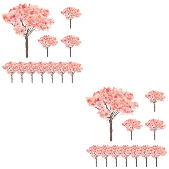 Raindrops 24 pcs Sand Table Mini Cherry Tree Model Miniature Landscape Diy Cherry Tree Layout