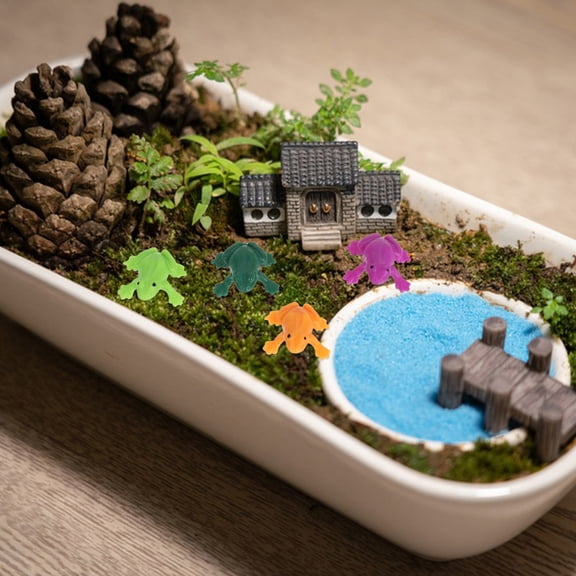 Raindrops Lifelike Plastic Frogs Versatile Use for Home and Office 24Pcs