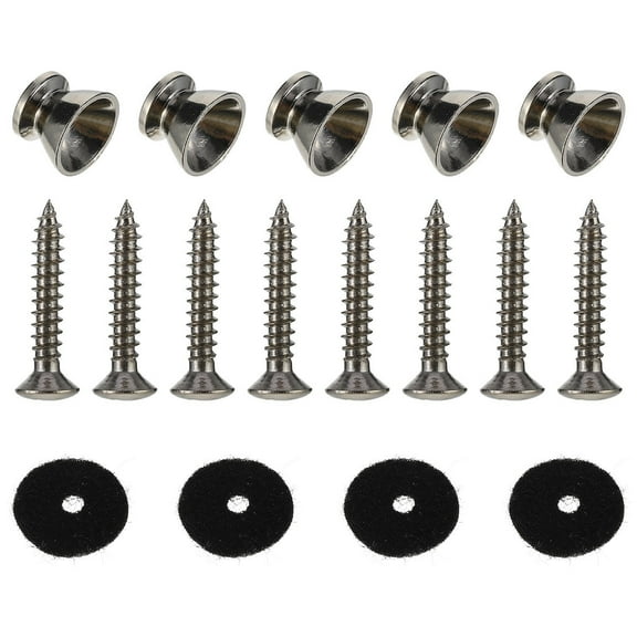 Raindrops 24Pcs Metal Guitar Strap Screw Silver for Guitar Accessories