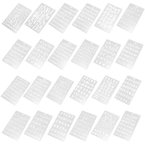 Raindrops 24Pcs Multi-Function Letter Stencils for Diy Projects All Ages Reusable Plastic Flat