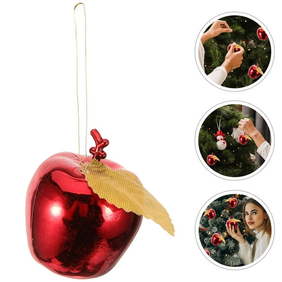 Raindrops Red Plastic Simulation Apple Pendant for Christmas Tree Decor