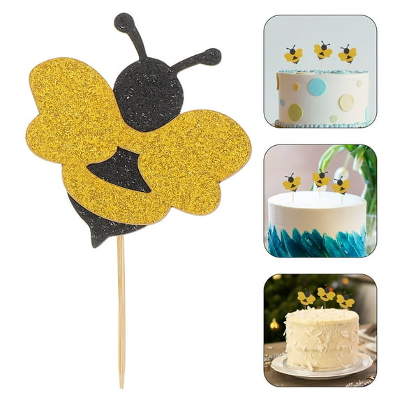 Raindrops 24pcs Bumble Bee Cupcake Toppers Bee Cupcake Picks Cake Decorations For Bee Theme Baby Shower Birthday Party Decoration Supplies