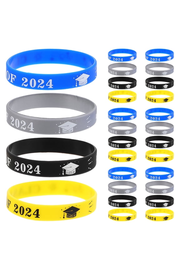 24pcs Commemorative Graduation Bracelet Black for Class of 2024 Events