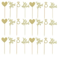 Raindrops 24pcs Cupcake Toppers for Wedding/Engagement Cake (Gold)