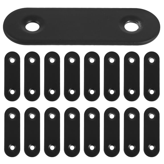 Raindrops 24Pcs Black Stainless Steel Mending Plates with Stylish Design for Secure Furniture Fix