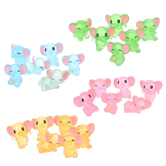 Raindrops Glow in The Dark Resin Elephant Figurines - Cute Decor, Romantic Atmosphere, Positive Energy