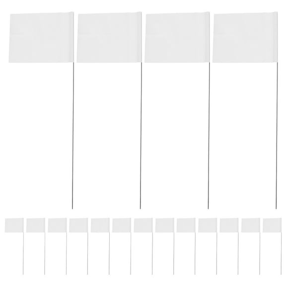 Raindrops 24pcs PVC Marking Flags with 15 inch Stainless Steel Stakes for Industrial Underground Utilities Sewers Landscaping Surveying Pet Boundary