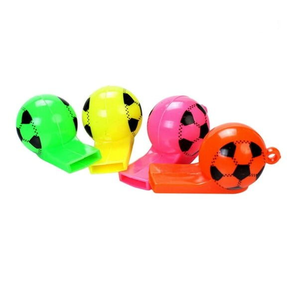 24pcs Plastic Colorful Whistles Football Cheerleading Referee Whistles Kids Sports Whistle Toys for Sports Outdoor Activity(Random Colors)