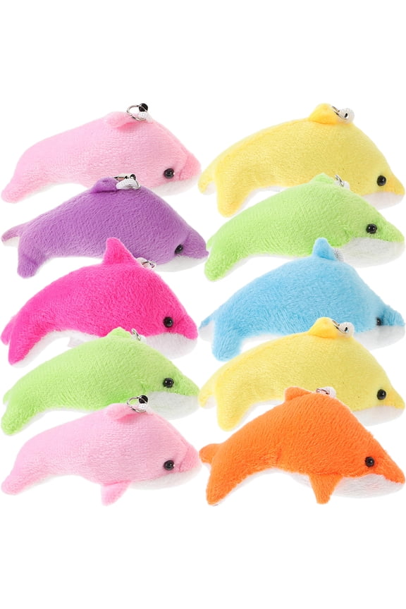 25 Pcs Dolphin Party Favors Hanging Keychains Plush