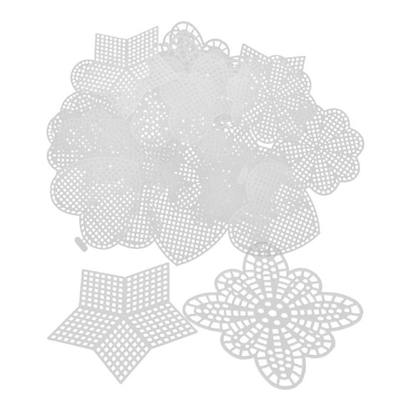 Raindrops  25 Pcs Knit Mallet Embroidered Canvas Blank Mesh Plastic Sheet