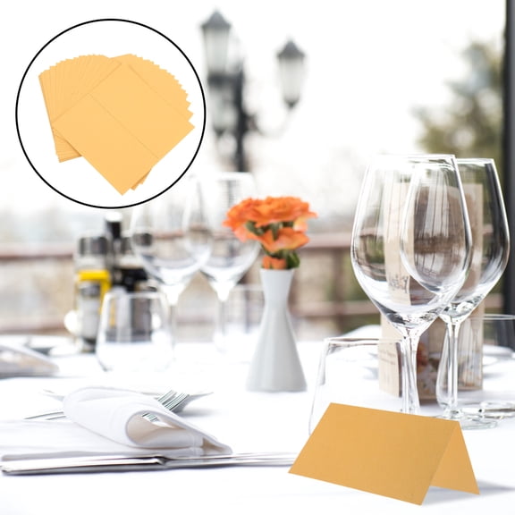 Raindrops 25 Pcs Name Cards for Table Wedding Fold Dining Office Banquet Golden