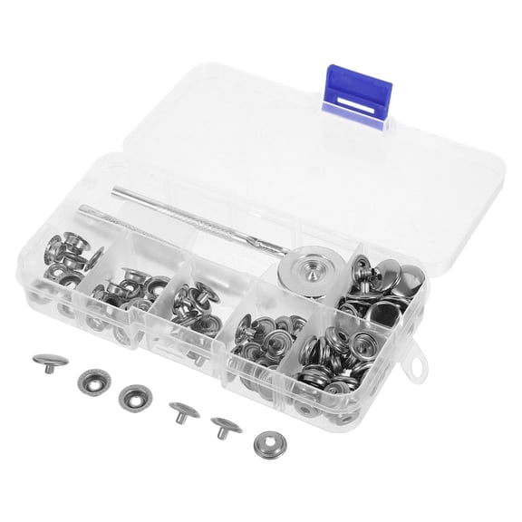 Raindrops 25 Sets Stainless Steel Snap Buttons Kit With Punch Tool For Jackets Bags Leather Marine Canvas Heavy Duty Snaps With Storage Box For Various Applications