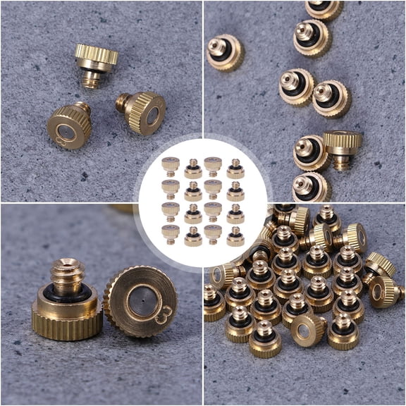 Raindrops 25Pcs Misting Nozzles for Outdoor Use Brass Low-Pressure Atomizing Spray 1X0.39X0.39in