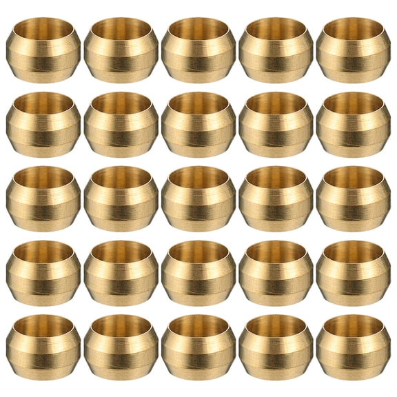 Raindrops 25Pcs Nylon Tubing Oil Core Brass Tubing Bushing Compression Sleeve Fitting