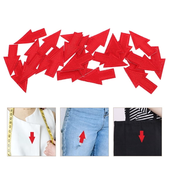 FOMIYES 25Pcs Red Arrow Iron on Patches for Clothes Embroidered Fabric Applique for Hats Sweaters Jeans