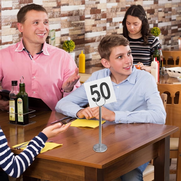 Raindrops 25Pcs Table Number Signs for Restaurant Table Signs Black PVC